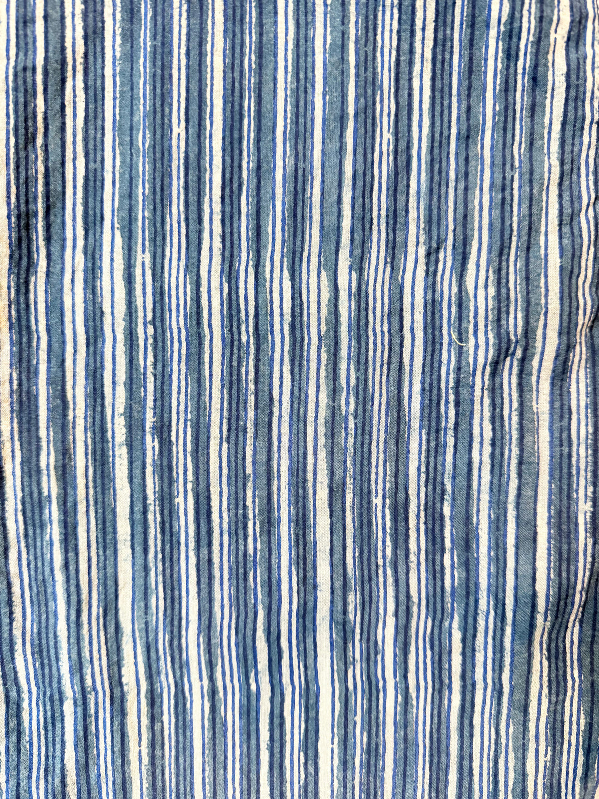 Blue Mountain Stripe cotton overalls pocket and strap detail
