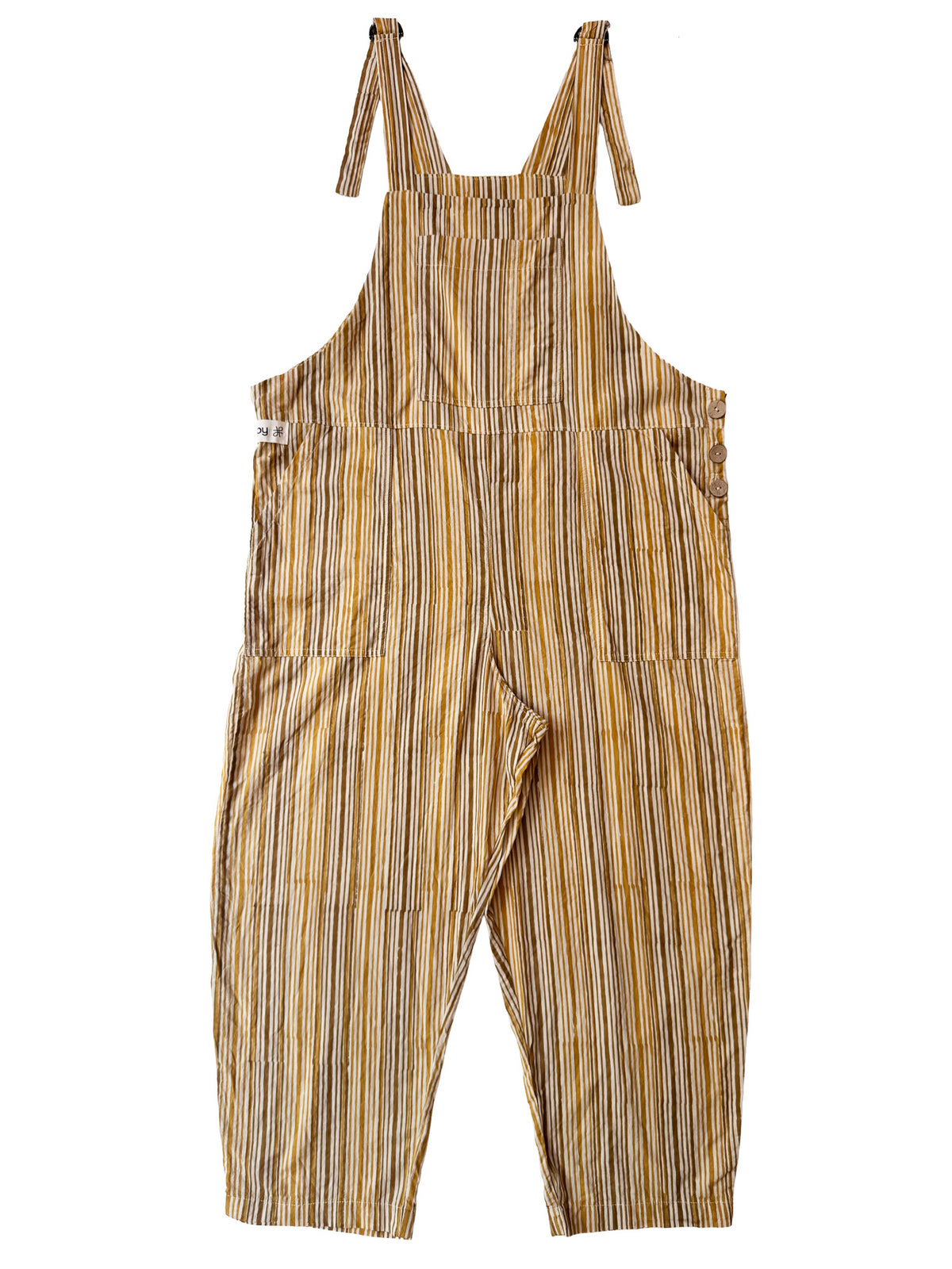 Golden Stripes cotton overalls back view