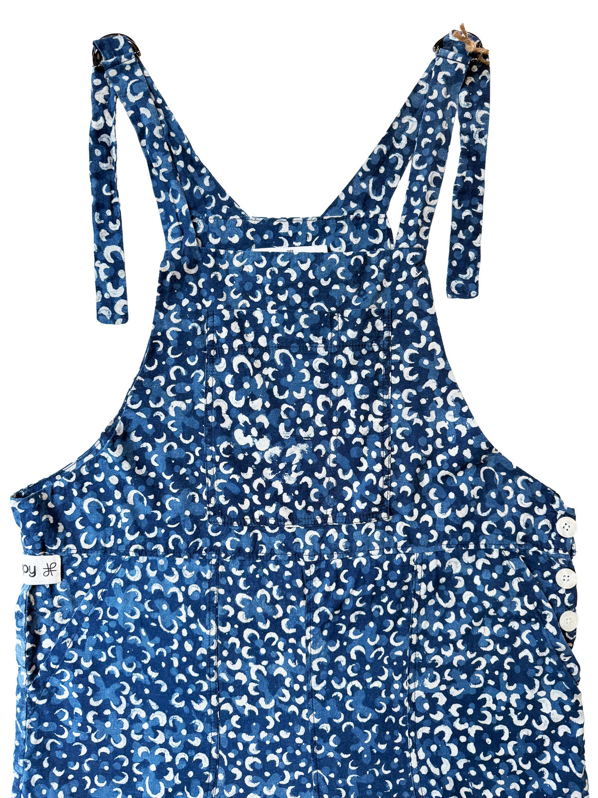Harsingar Indigo cotton overalls front view