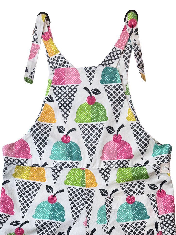 Ice Cream Daydream wide-leg cotton overalls fabric print detail