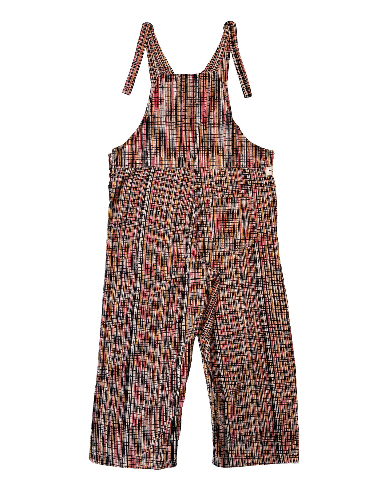 Kalamkari Mesh cotton overalls pocket and strap detail