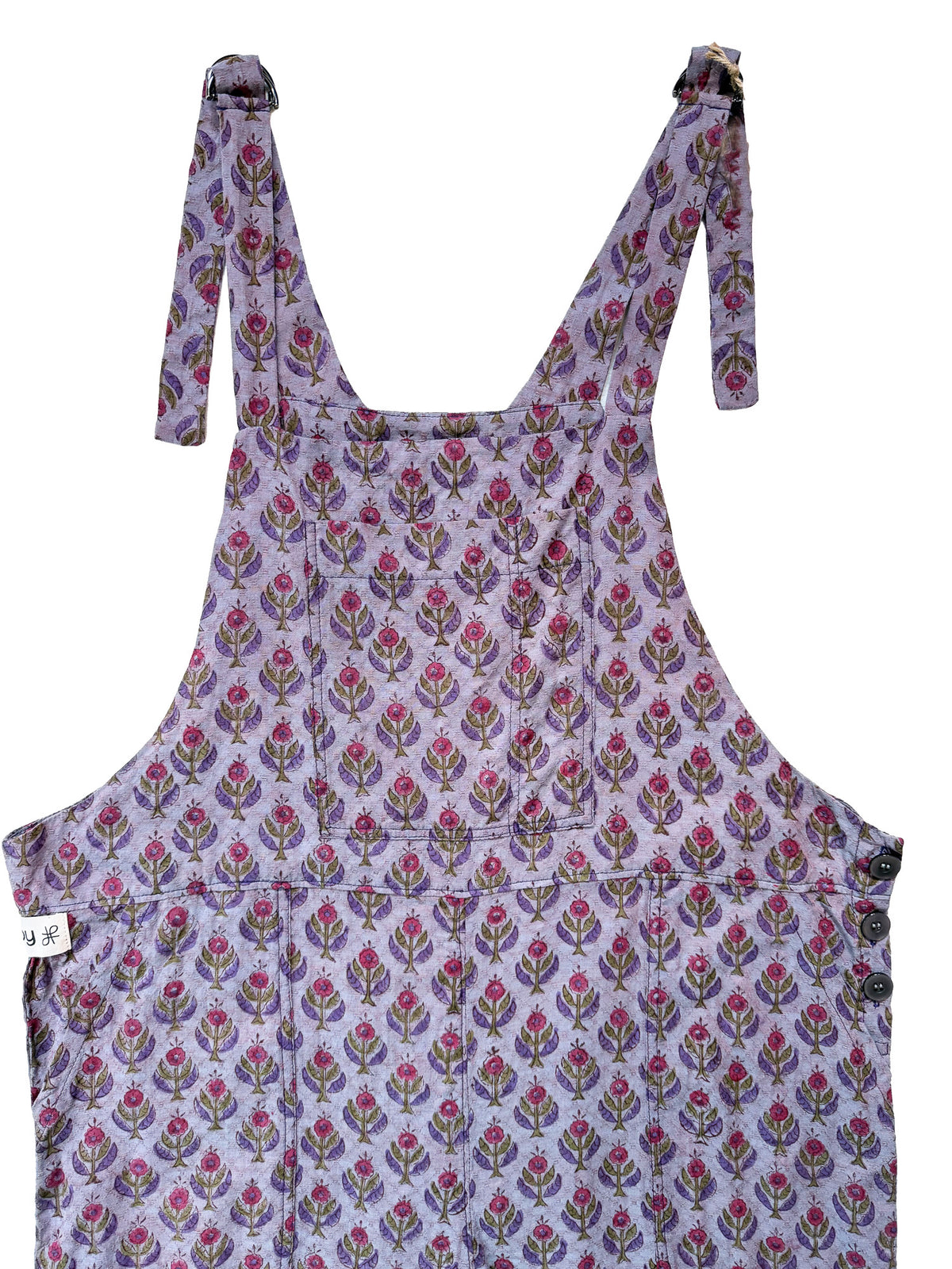 Lavender Buti cotton overalls front view
