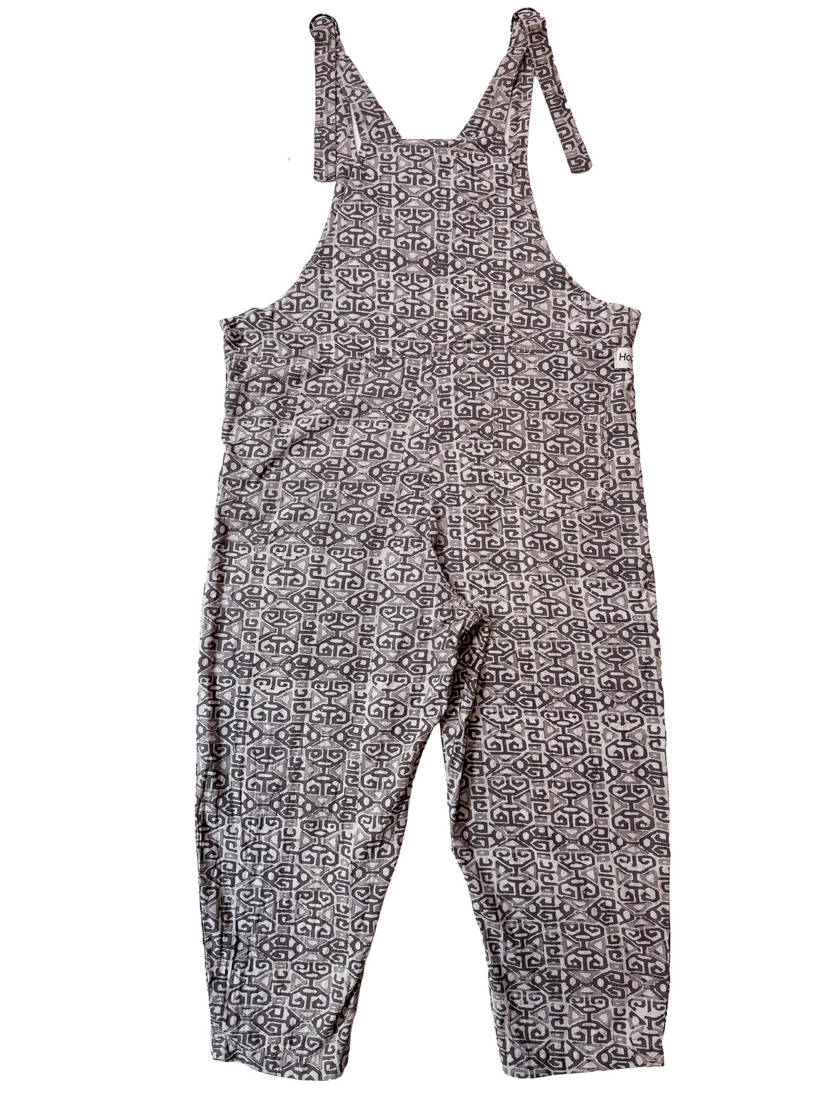 Mystic Gray cotton overalls pocket and strap detail