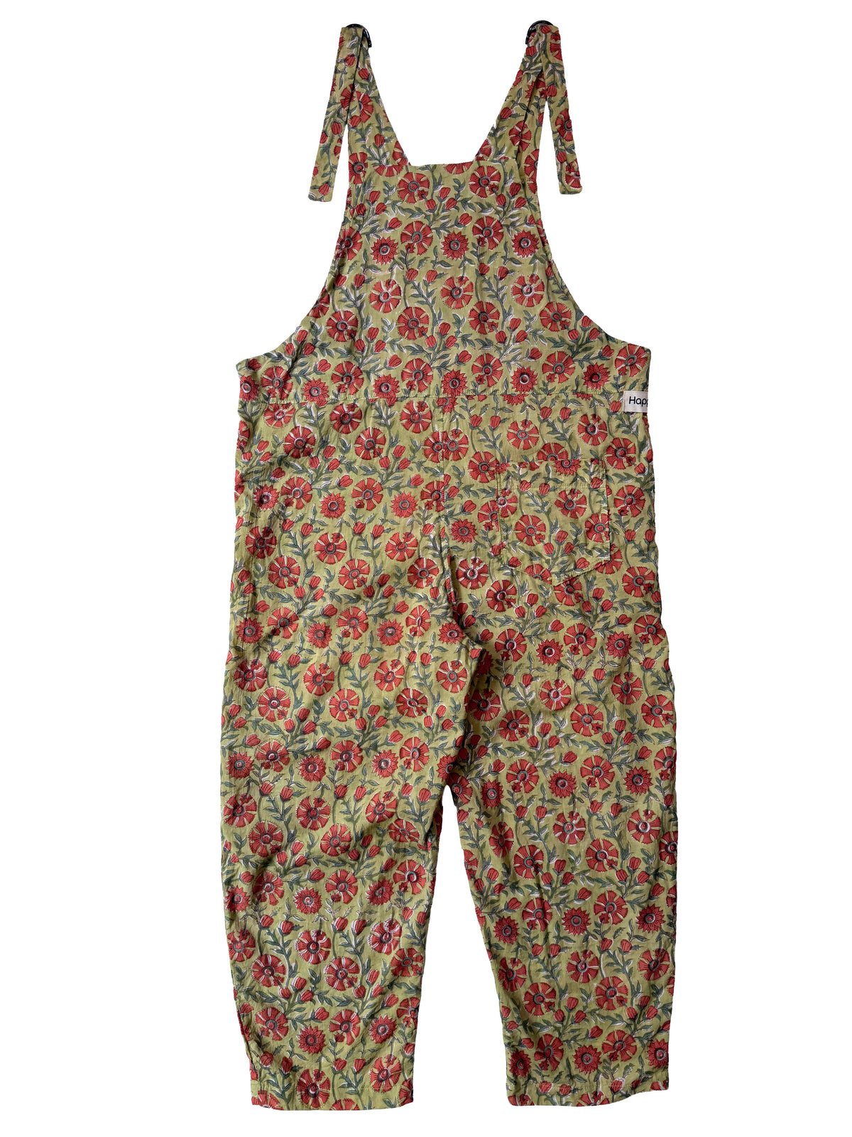 Orange Gola Flower cotton overalls back view