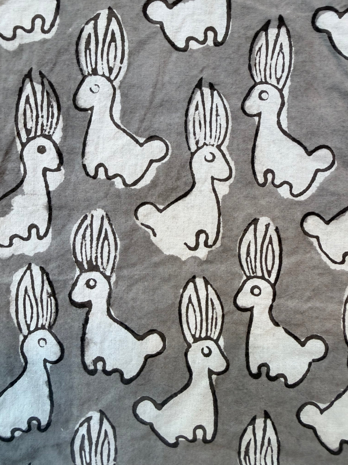 Print Party Gray fabric closeup
