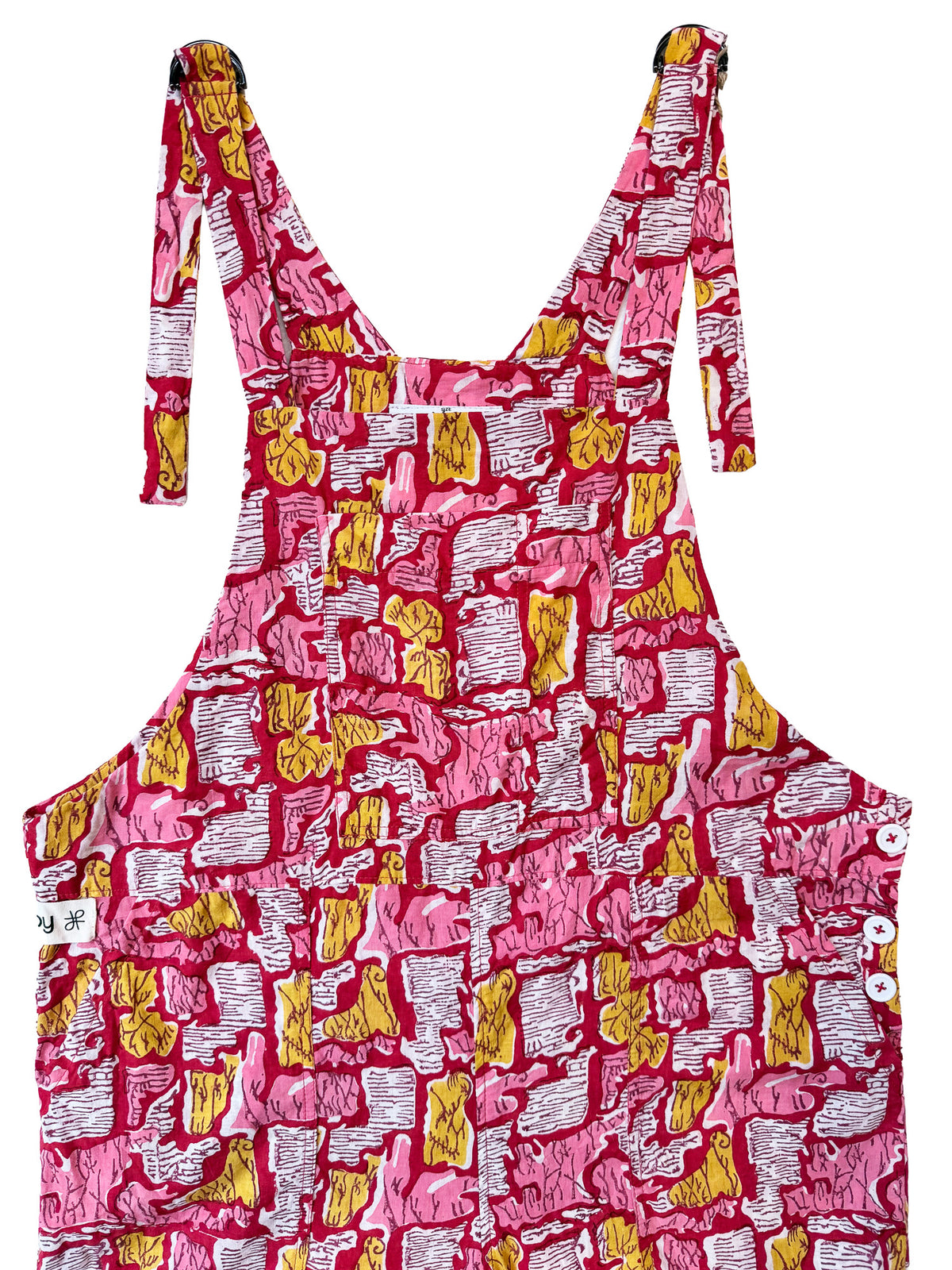 Red Tiger cotton overalls front view