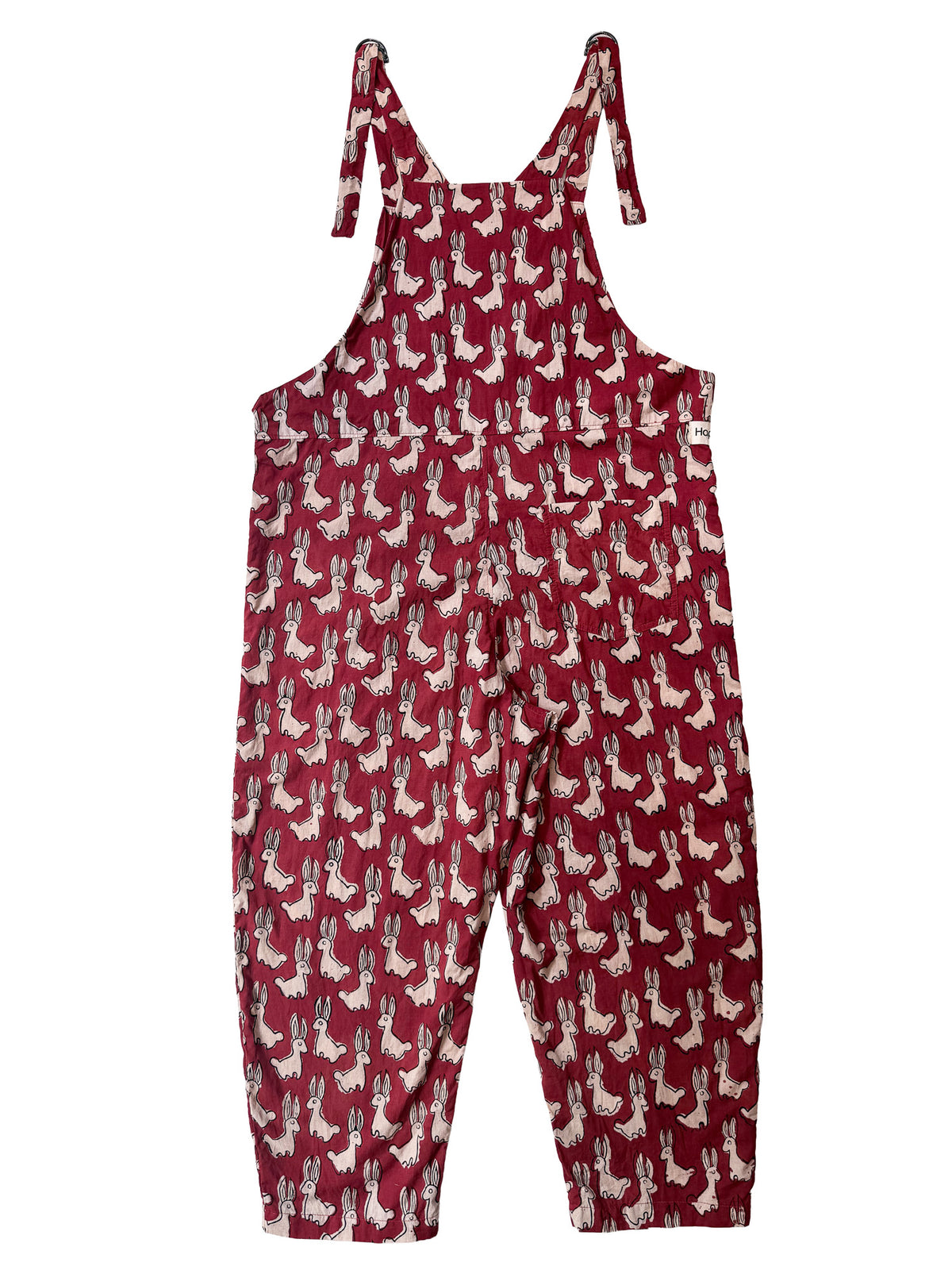 Red Rabbit Run cotton overalls pocket and strap detail