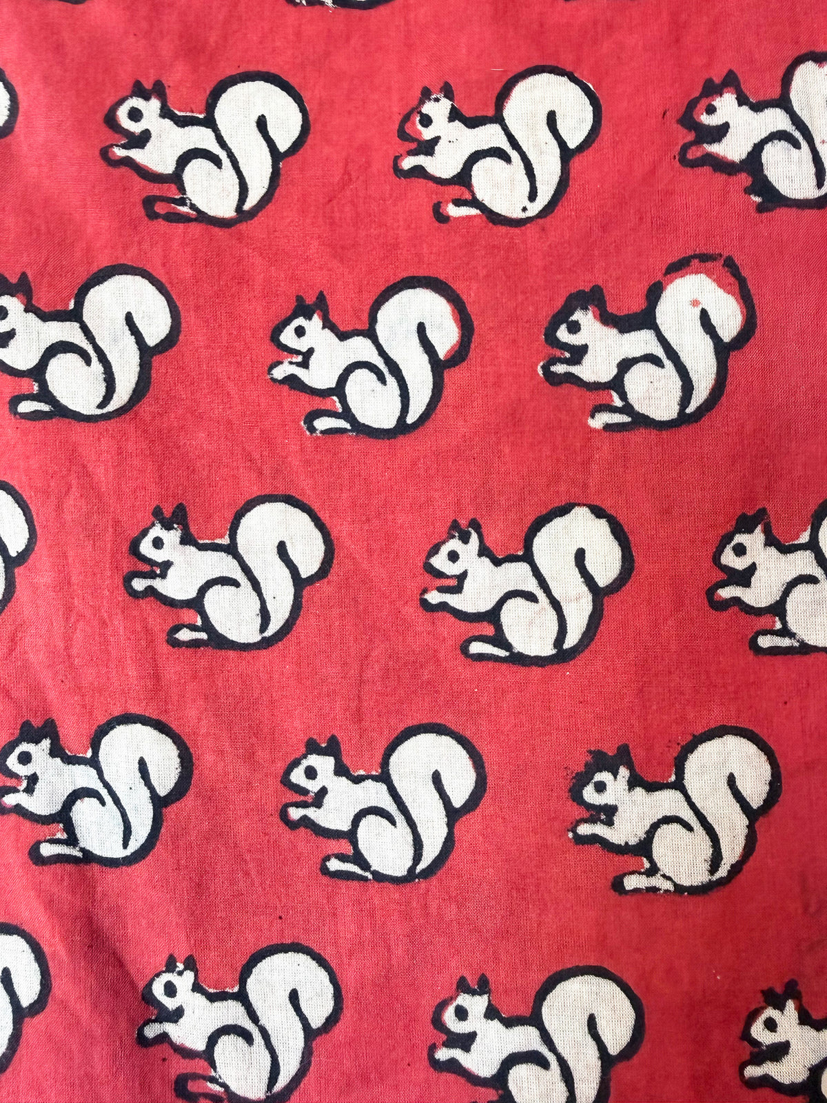 Red Squirrel cotton overalls side view