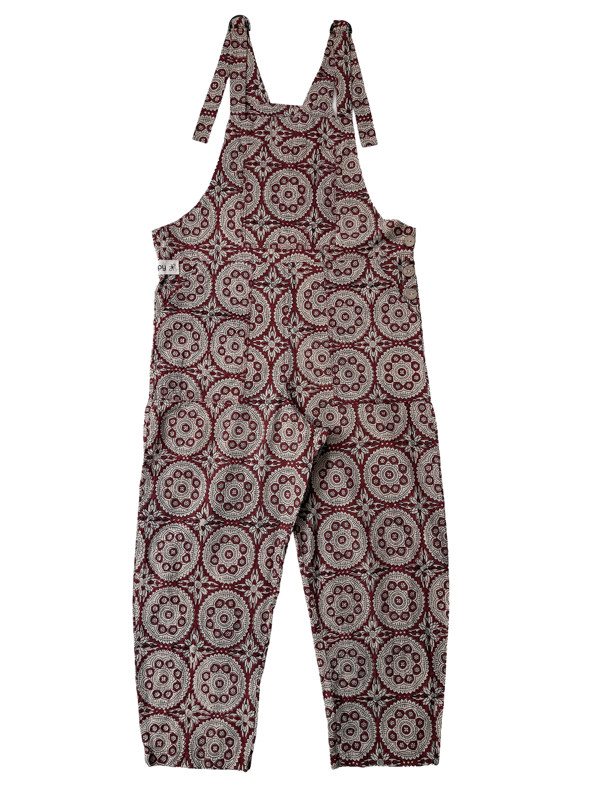 The Relaxed Overalls, Red Mandala, front view