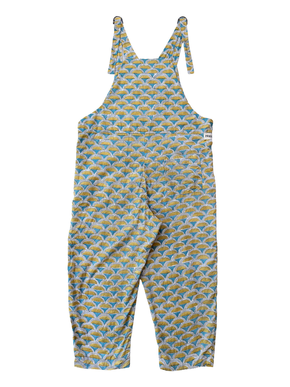 Blue Sunrise cotton overalls back view