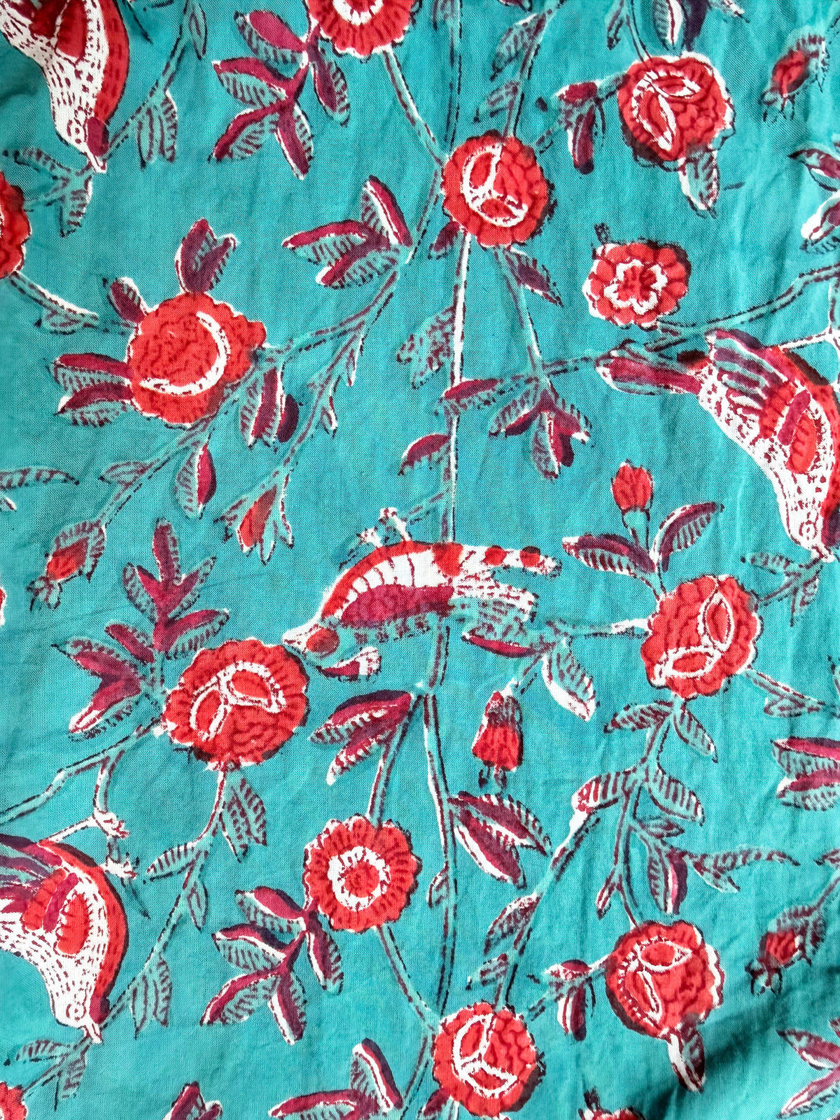 Birdsong Teal cotton overalls side view