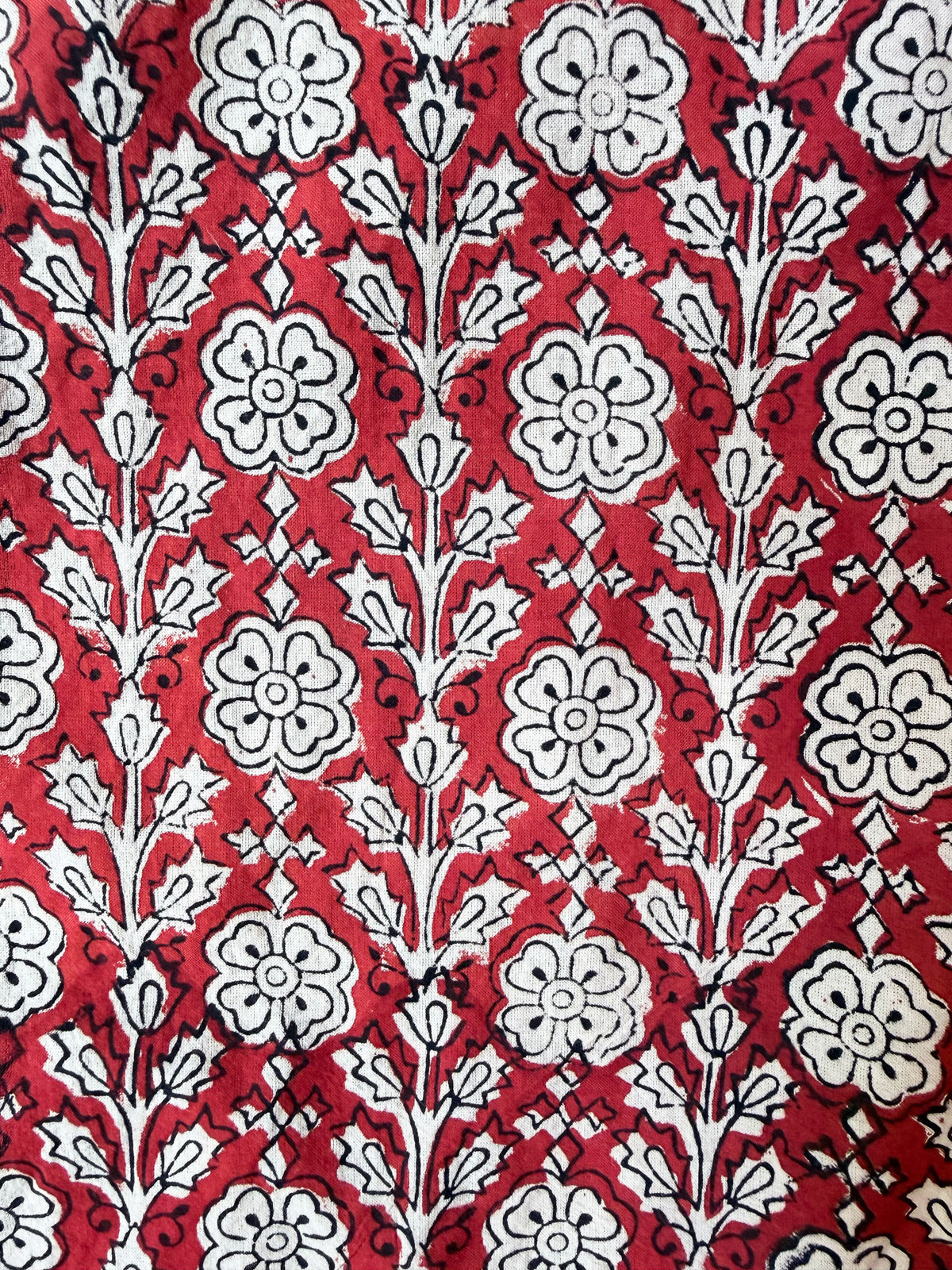 Bagru Patti Red cotton overalls side view
