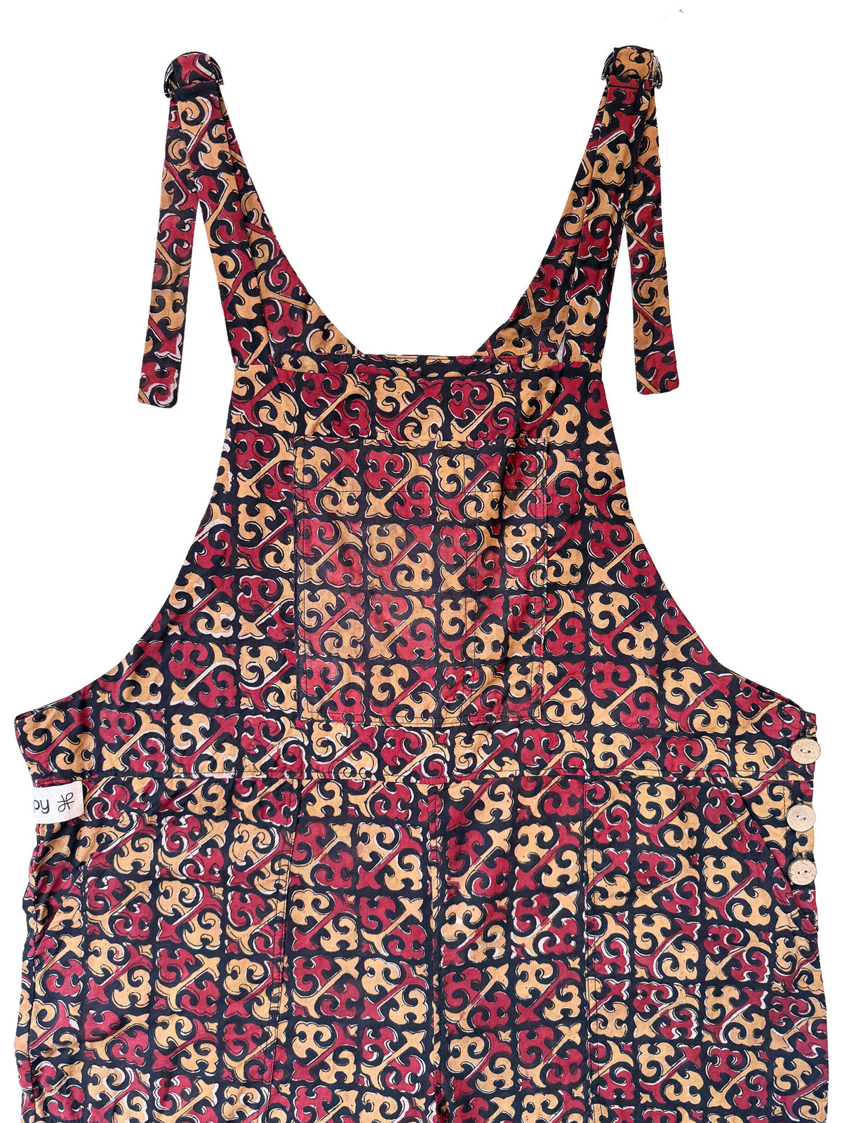 Black Renaissance cotton overalls front view
