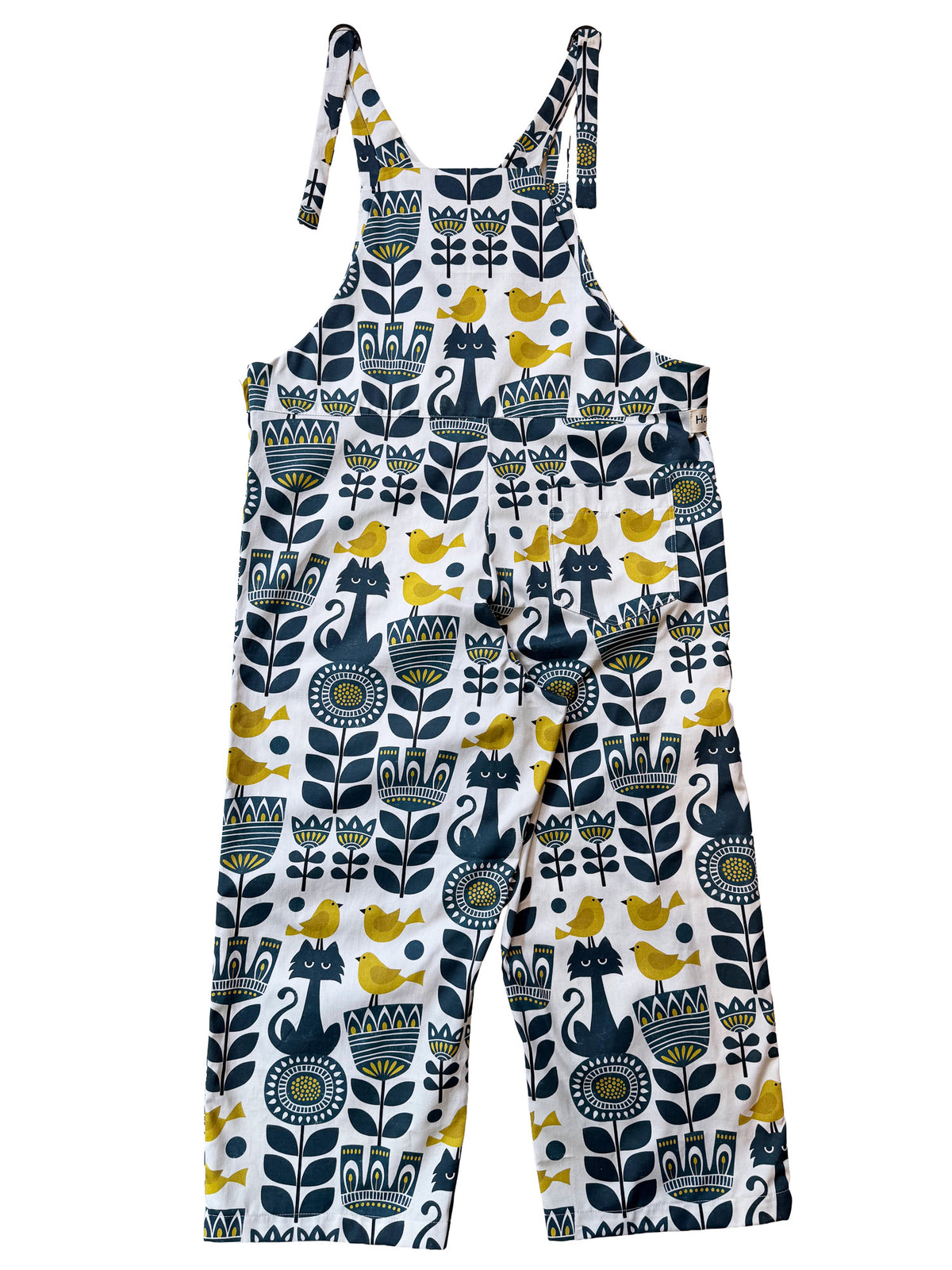 Folk Cat Bird wide-leg cotton overalls pocket and strap detail