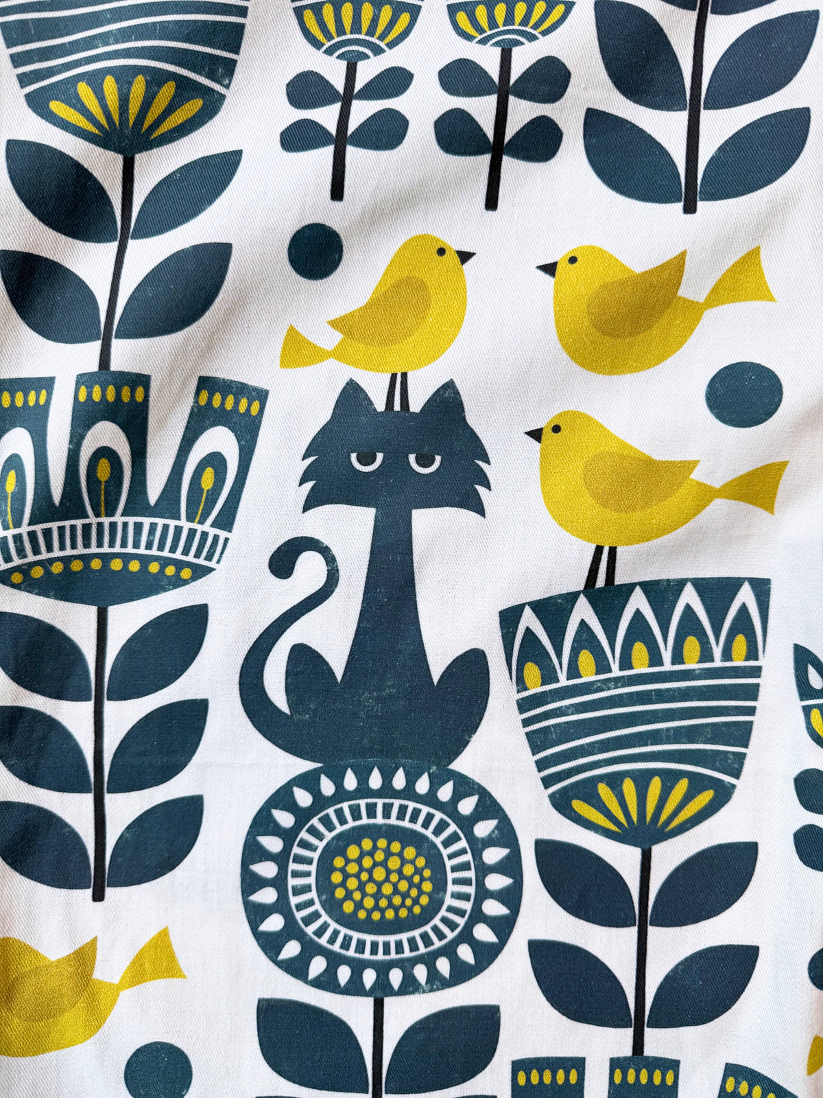 Folk Cat Bird wide-leg cotton overalls side view