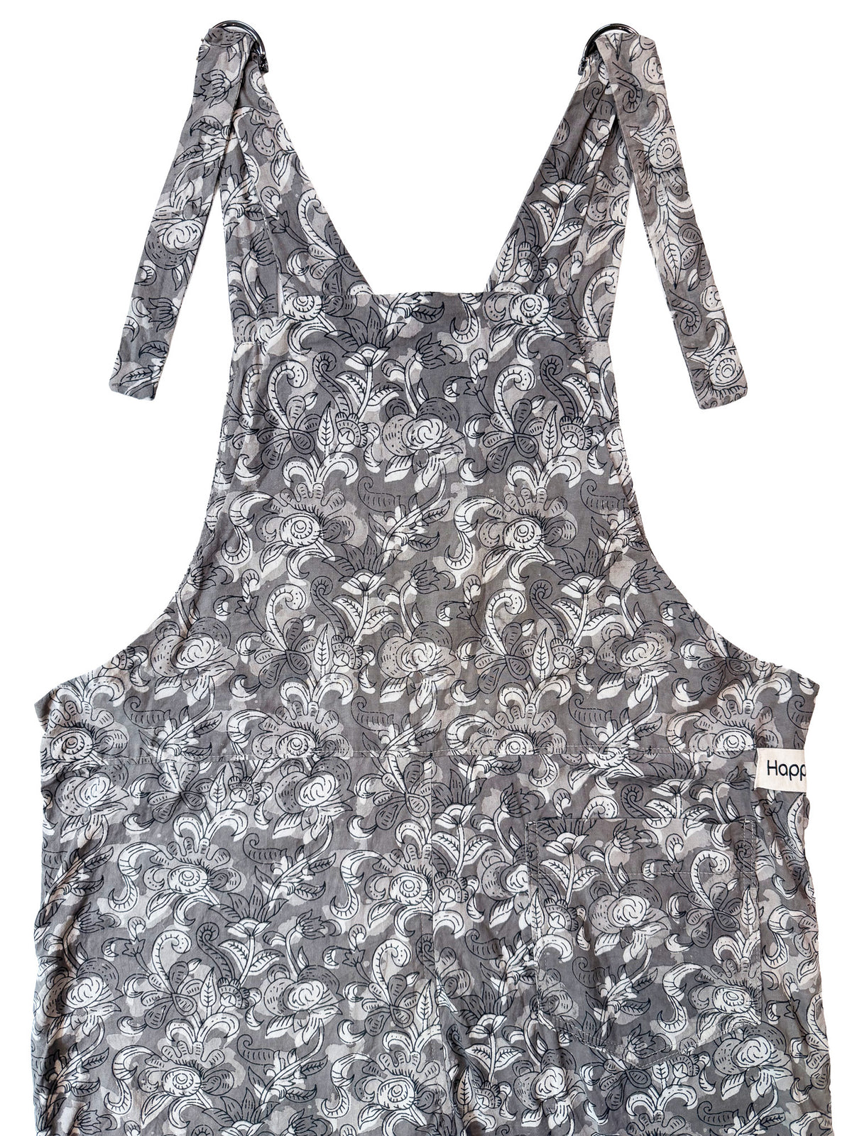 Daboo Kasis Gray cotton overalls pocket and strap detail