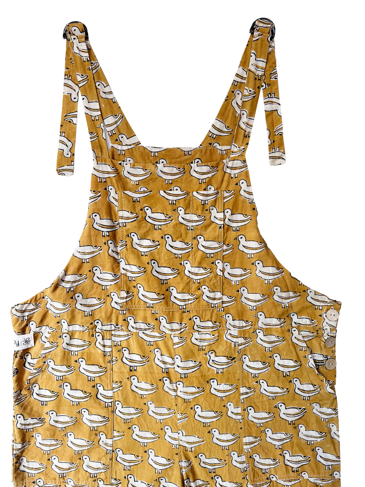 Golden Ducks cotton overalls front view