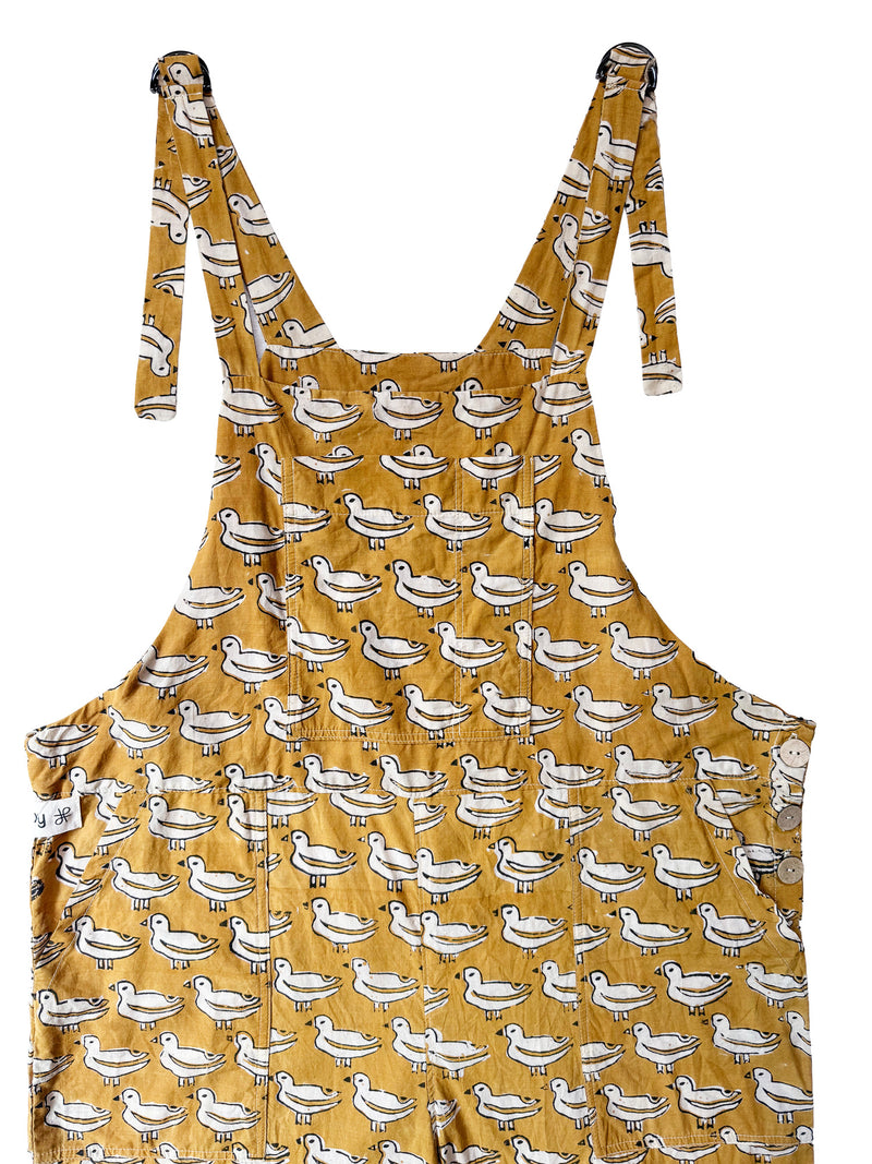 Golden Ducks cotton overalls front view