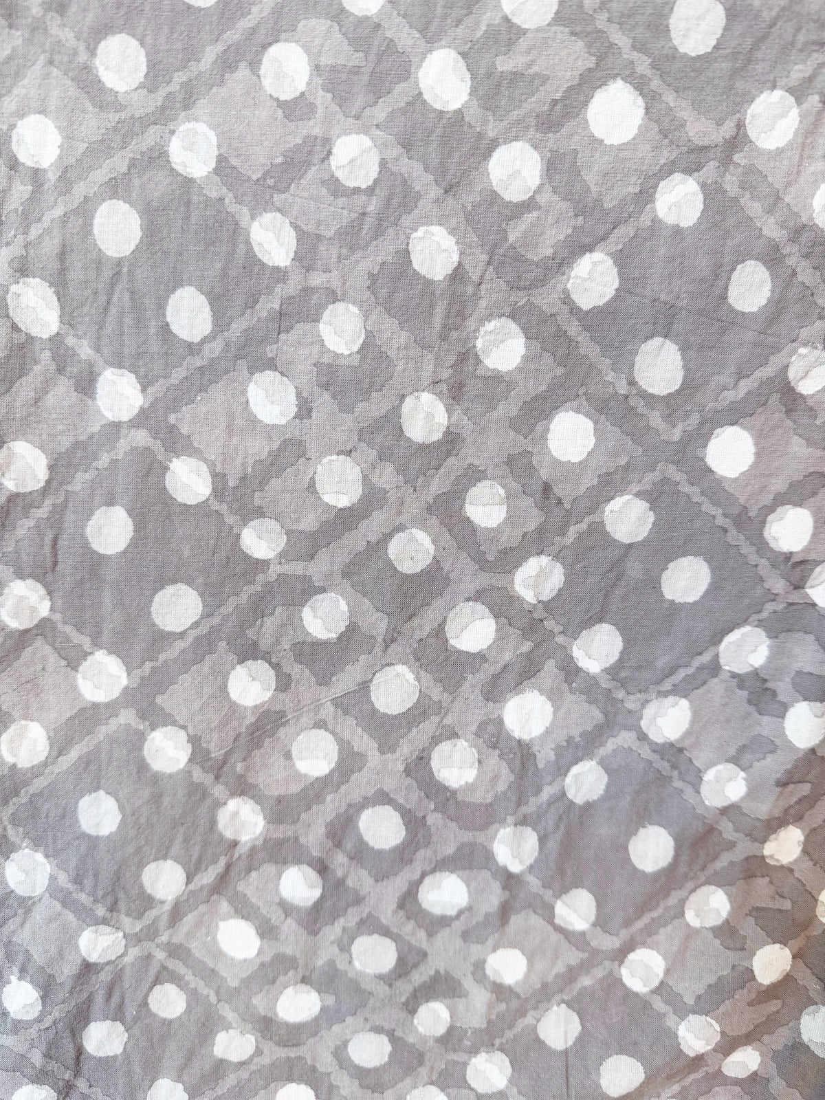 Gray Boondi Dot cotton overalls fabric print detail