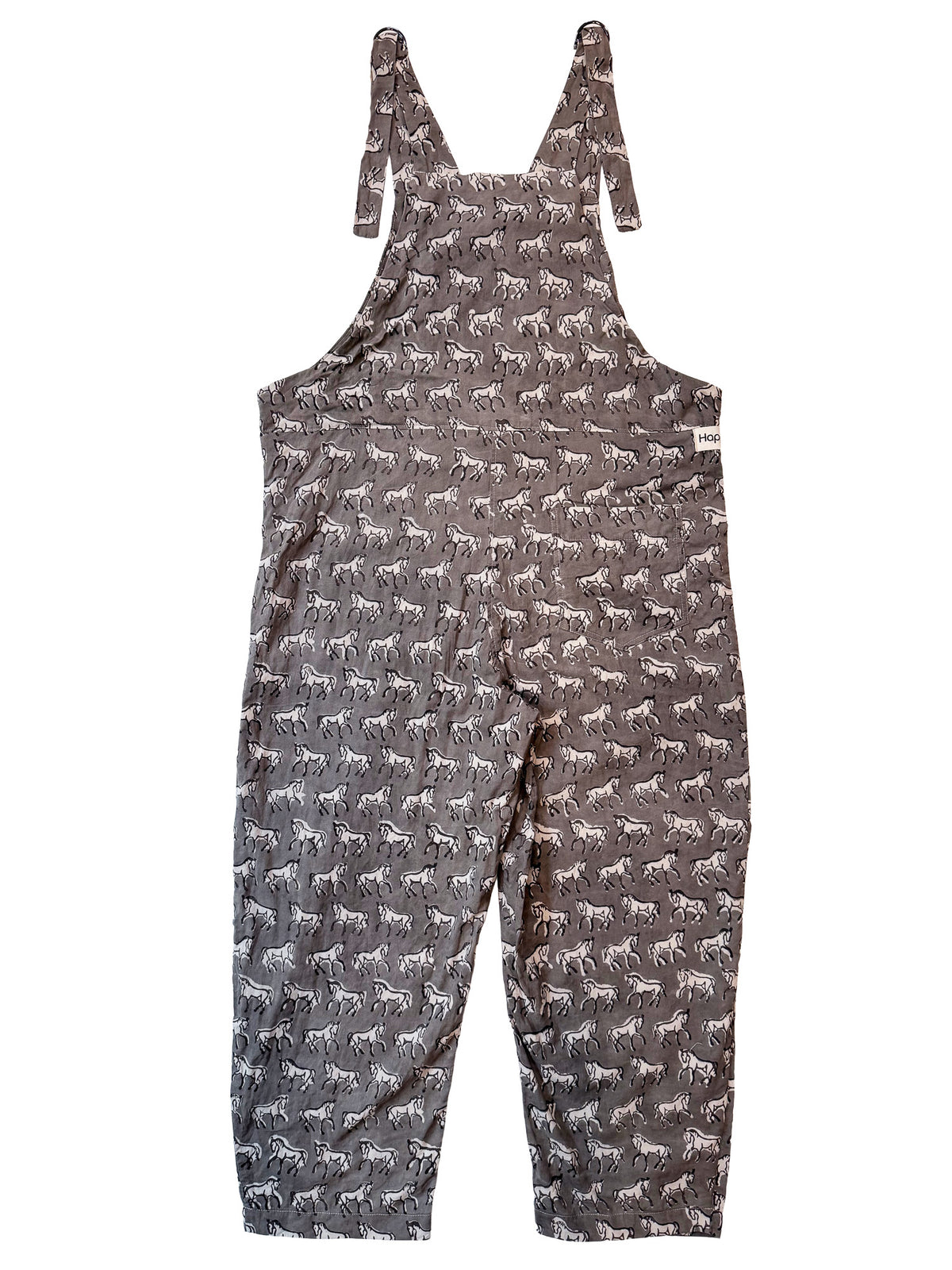 Gray Horses cotton overalls side view