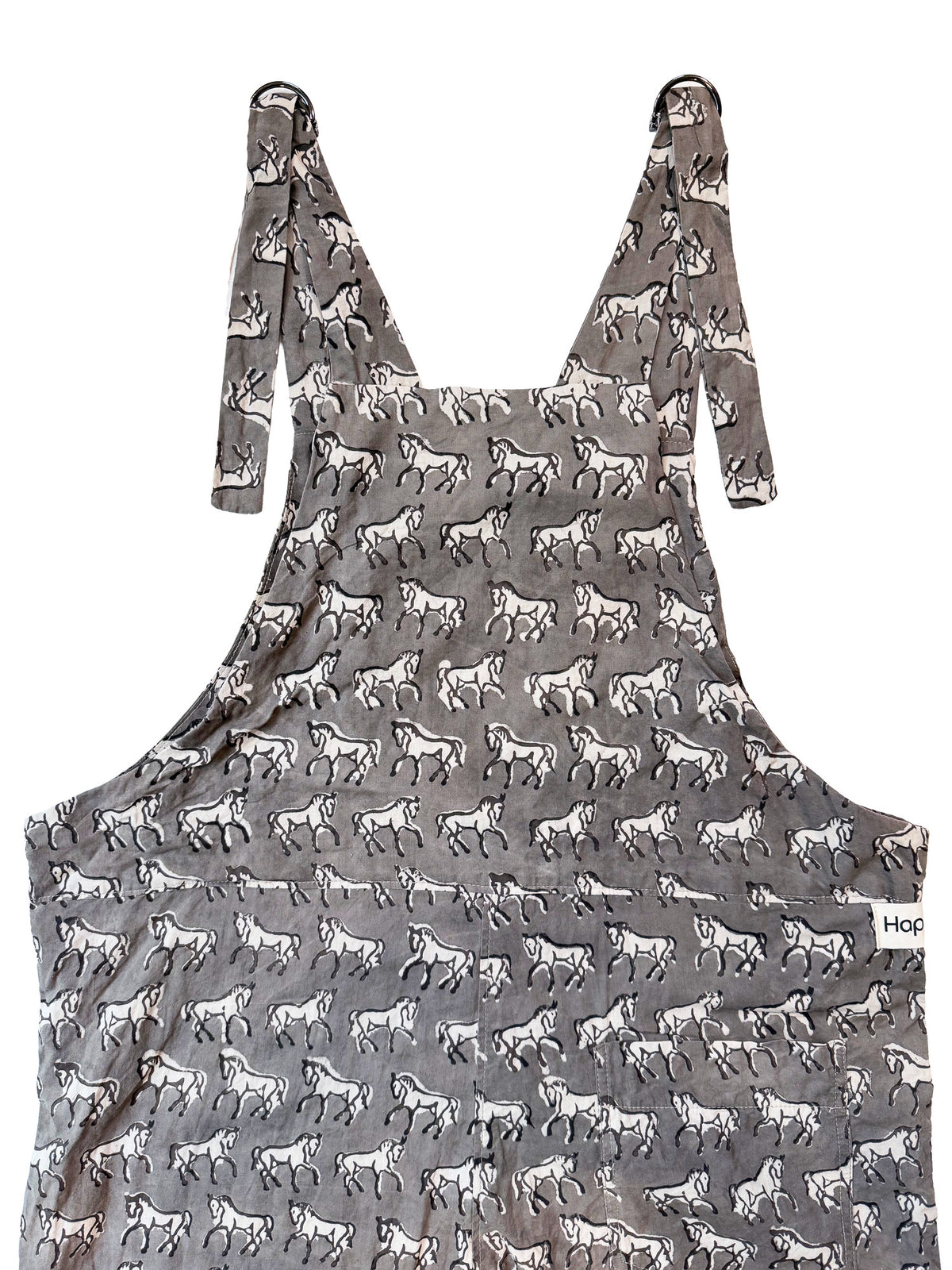 Gray Horses cotton overalls pocket and strap detail