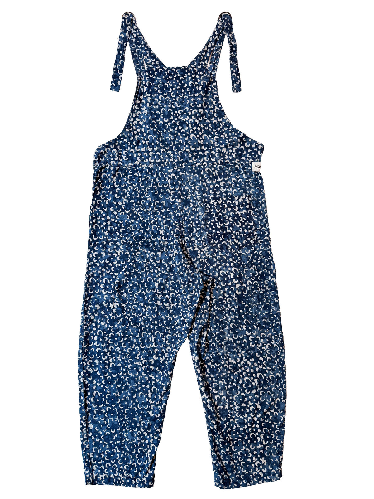 Harsingar Indigo cotton overalls pocket and strap detail