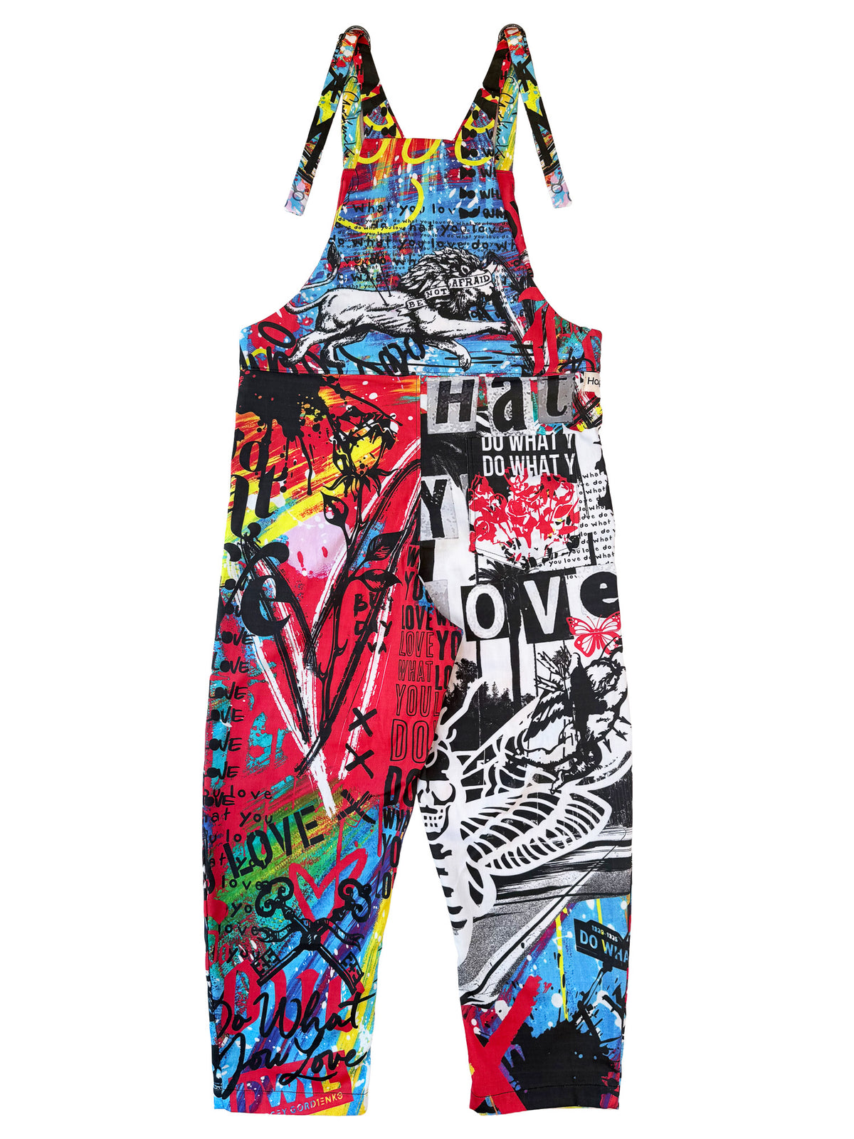 Do What You Love Full of Color cotton overalls pocket and strap detail