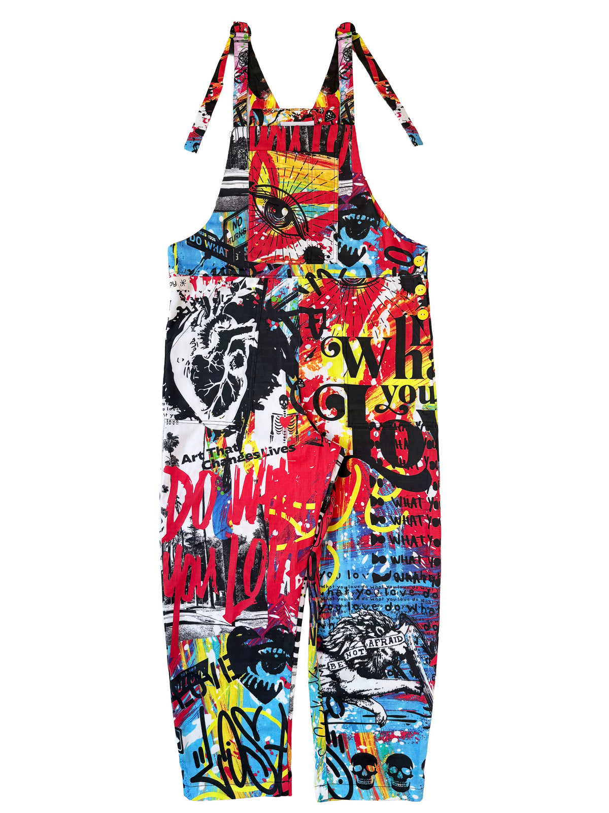 Do What You Love Full of Color cotton overalls back view