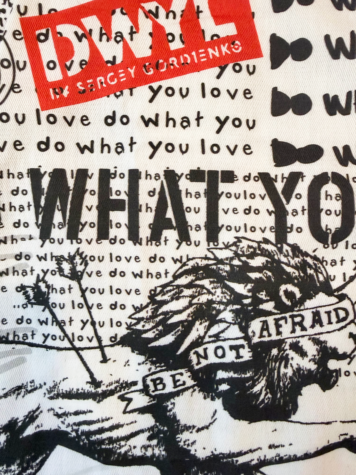 Do What You Love Red, White + Black cotton overalls side view