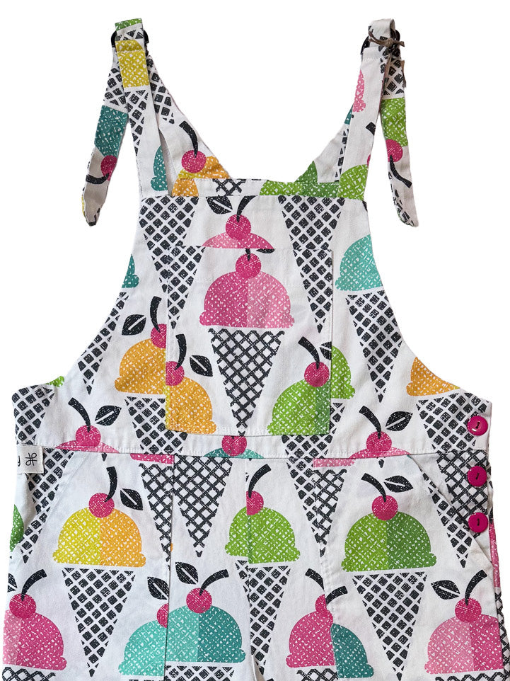 Ice Cream Daydream wide-leg cotton overalls front view