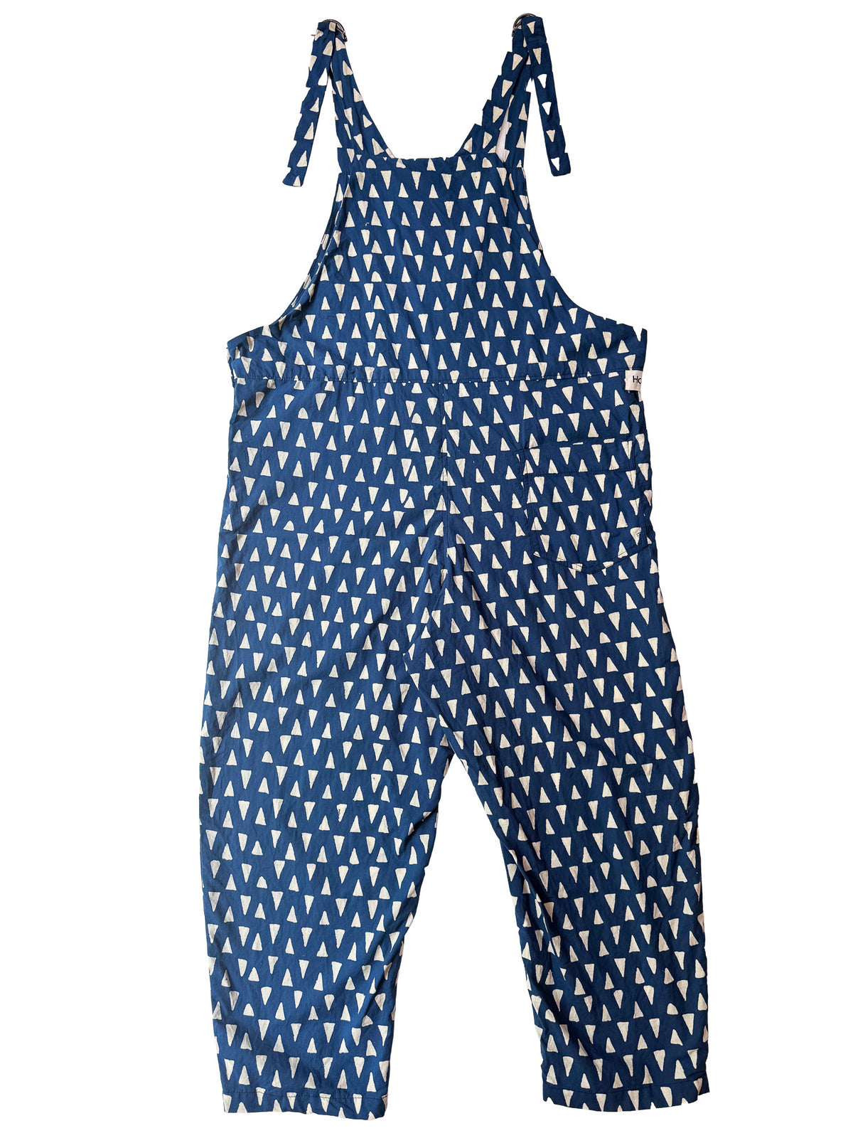 Indigo Brit Motif cotton overalls fabric print detail