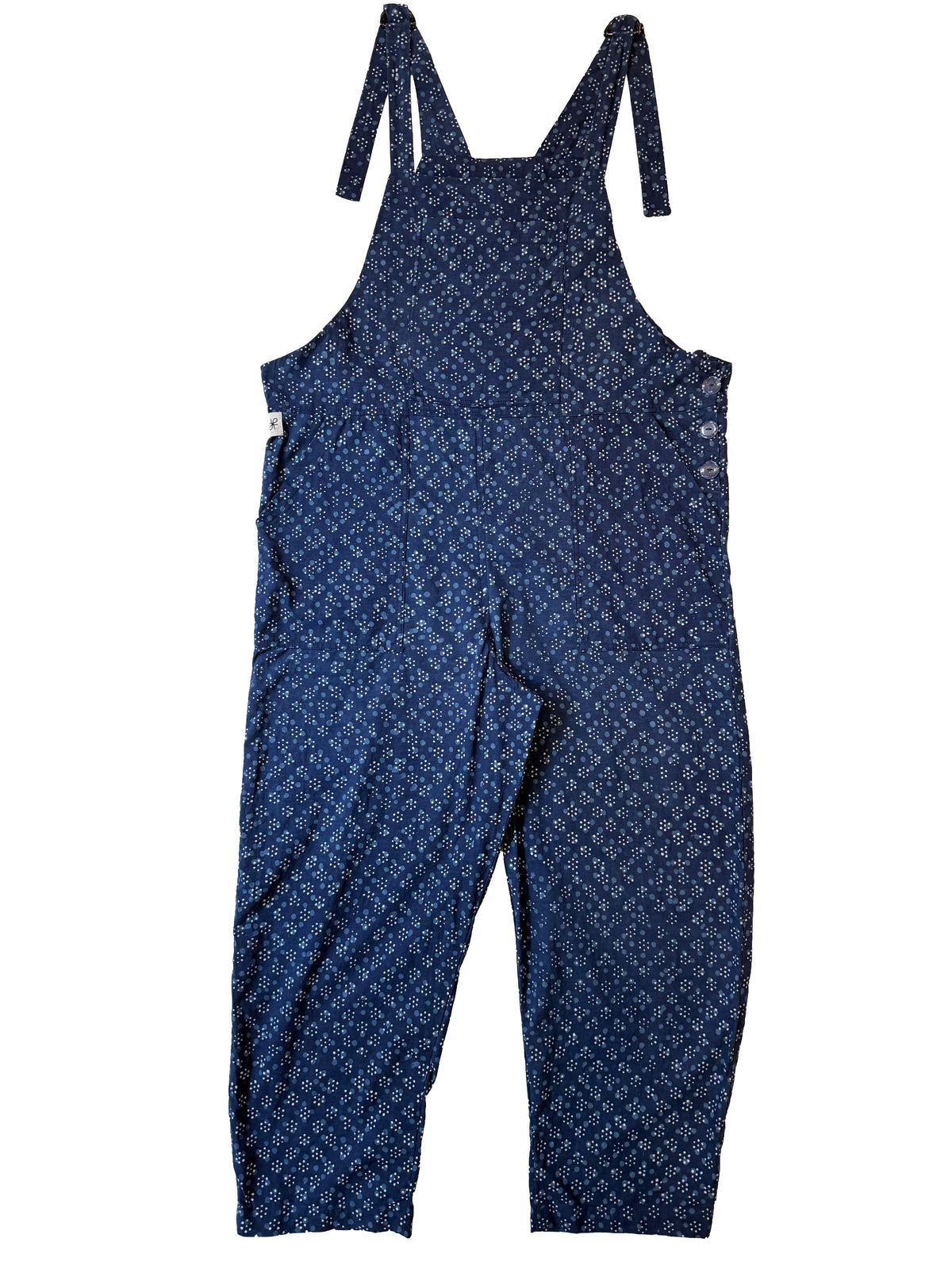Indigo Constellation cotton overalls back view
