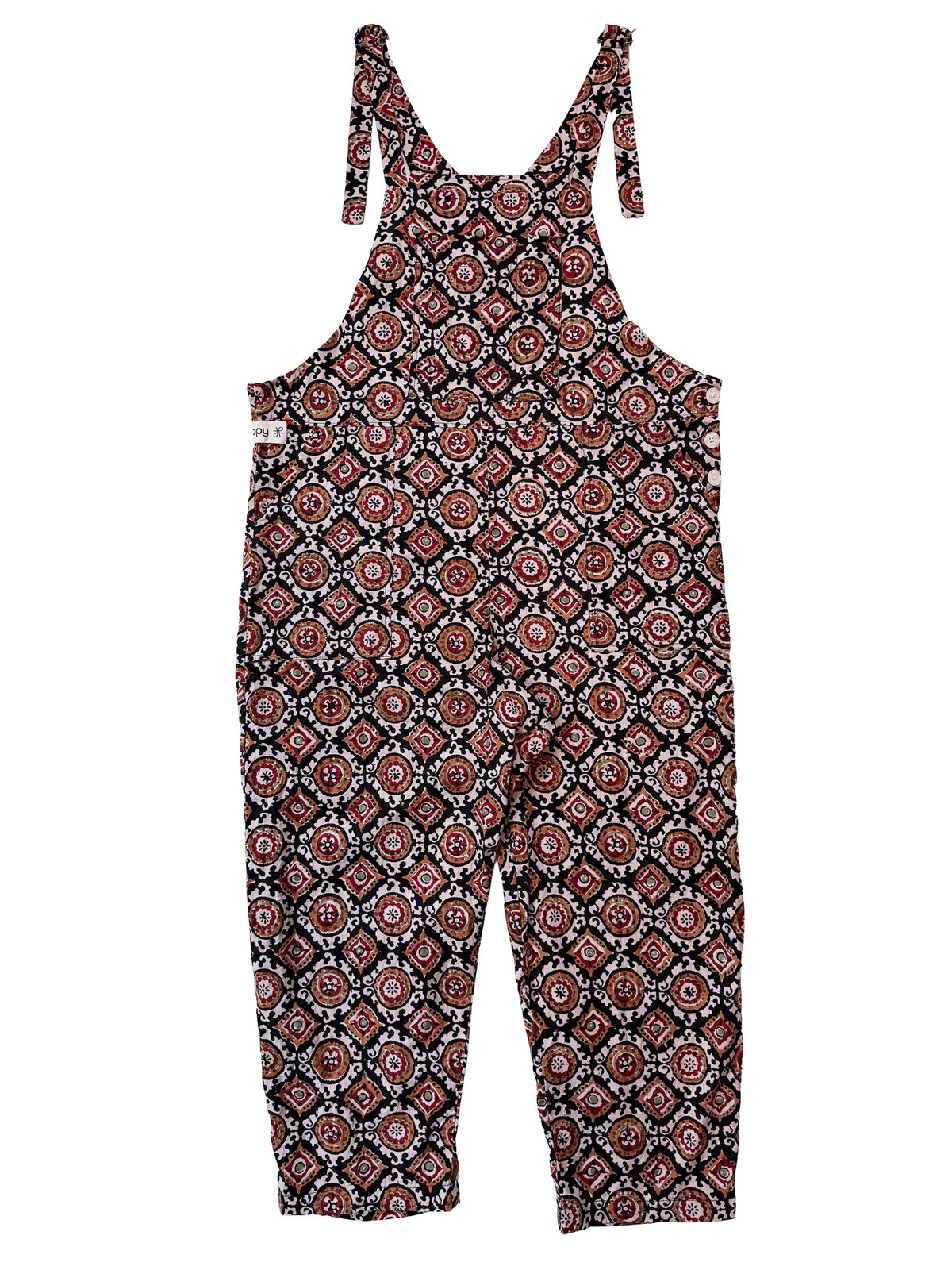 Black Jaal cotton overalls back view