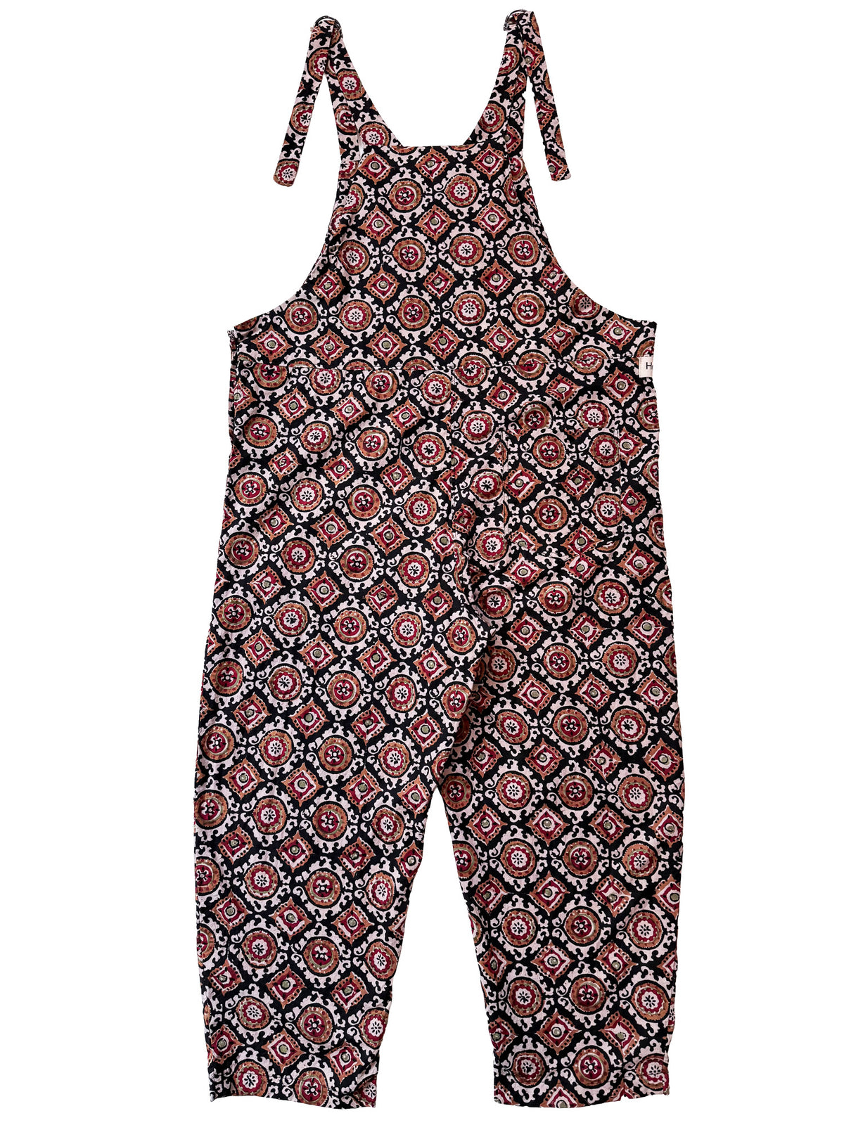 Black Jaal cotton overalls pocket and strap detail