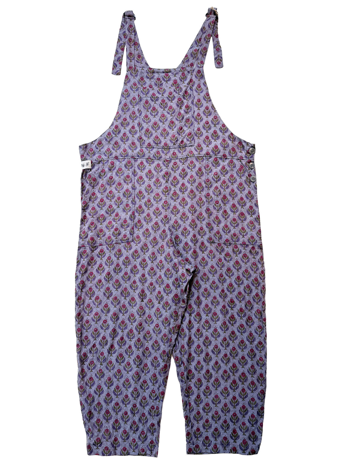 Lavender Buti cotton overalls back view