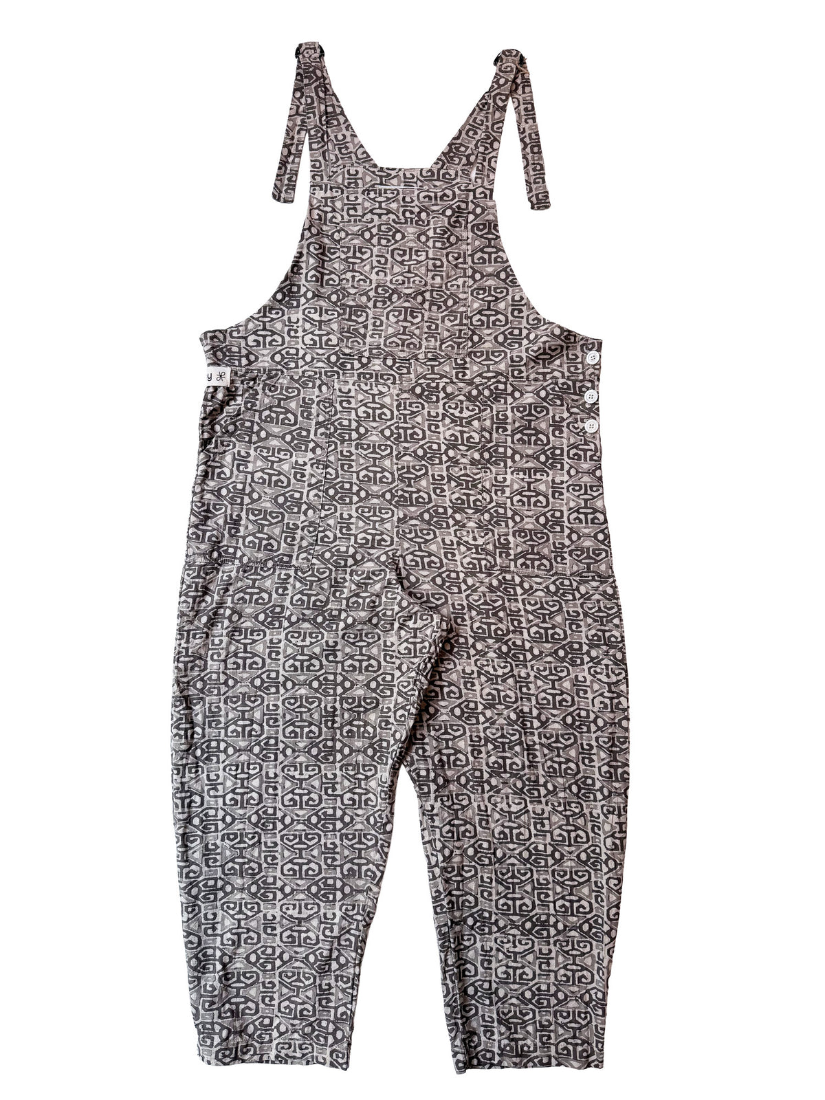 Mystic Gray cotton overalls back view