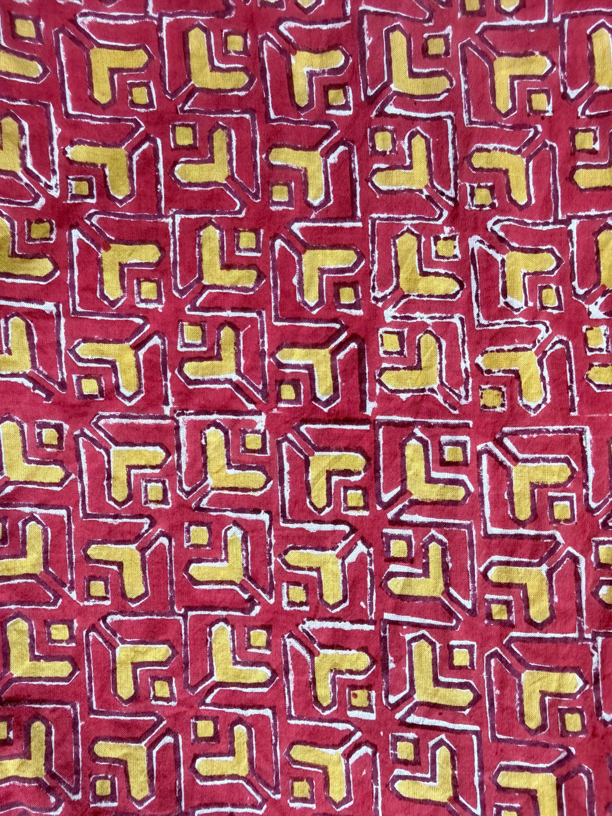 Print Party Red fabric closeup