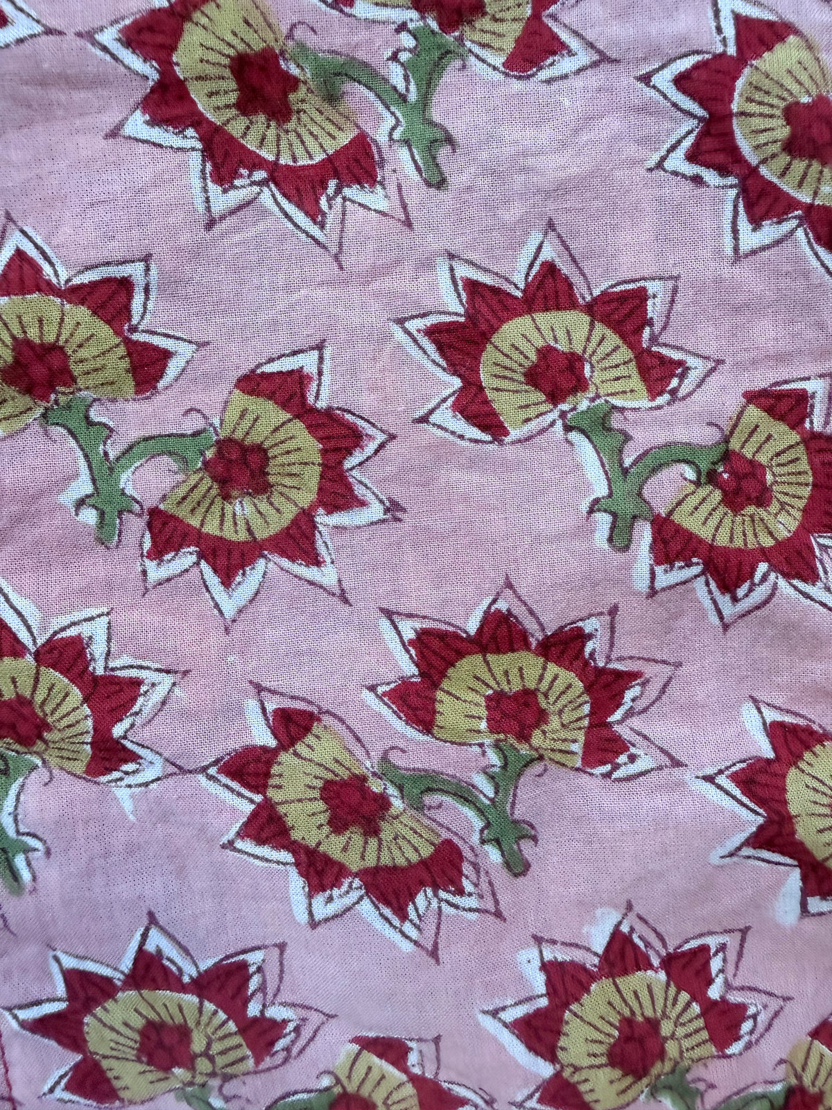 Print Party Red fabric closeup