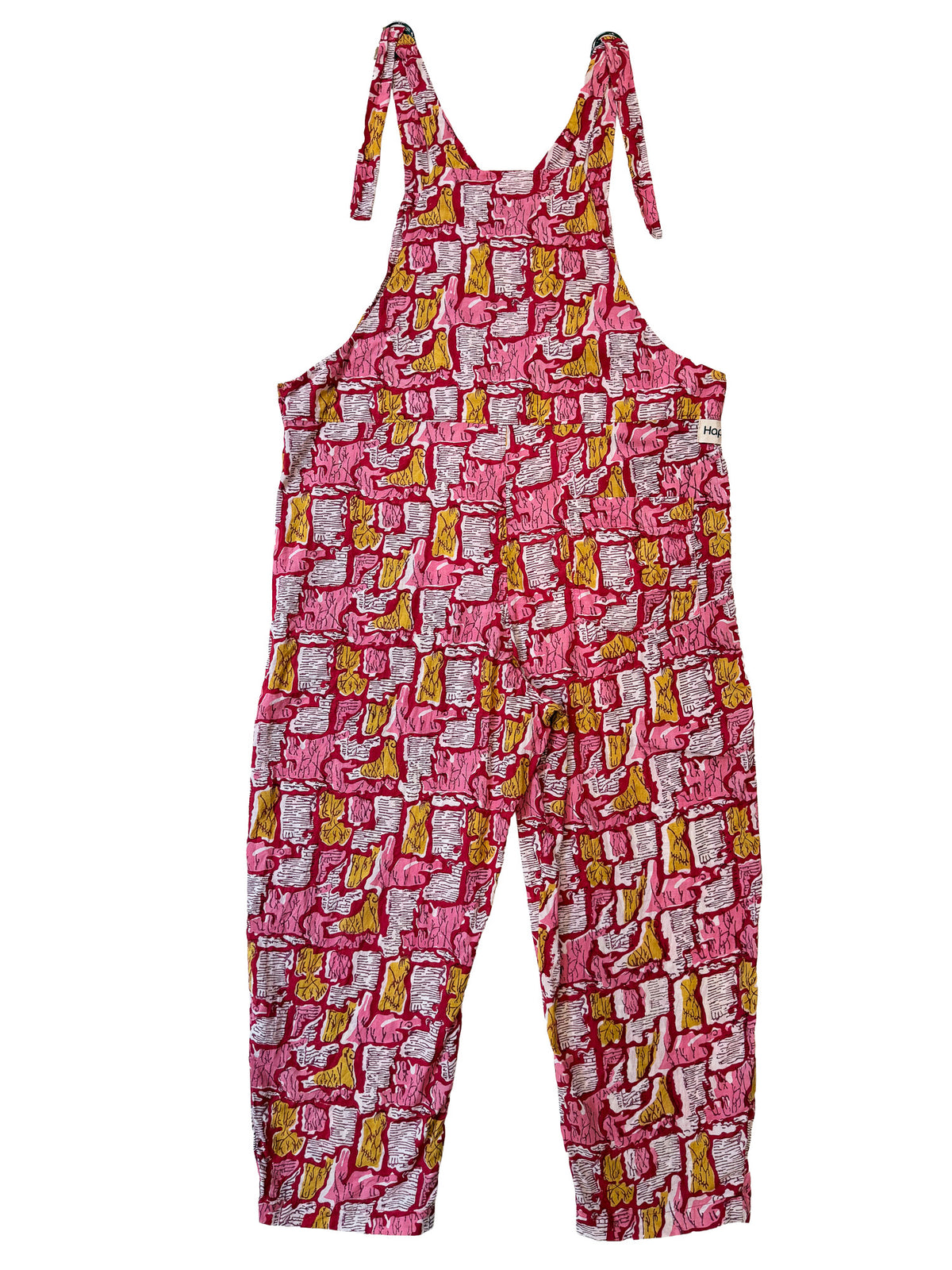 Red Tiger cotton overalls pocket and strap detail