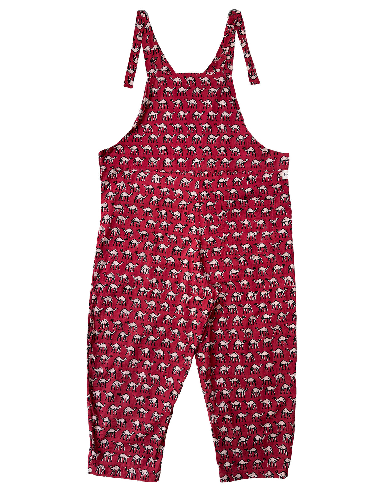 Red Camel Caravan cotton overalls pocket and strap detail