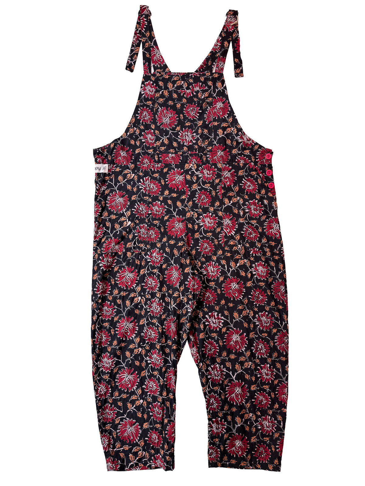 Red Forage cotton overalls back view