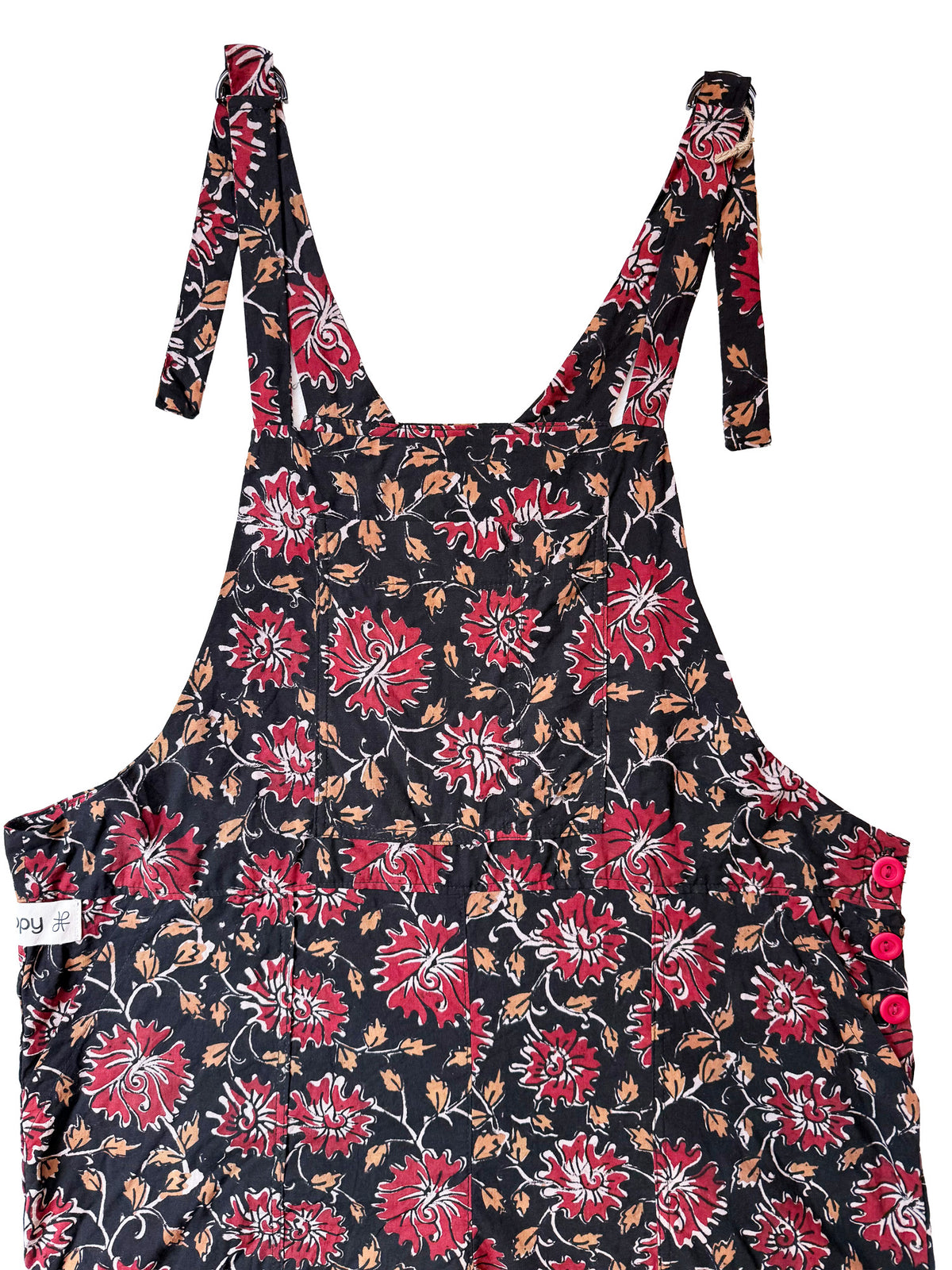 Red Forage cotton overalls front view