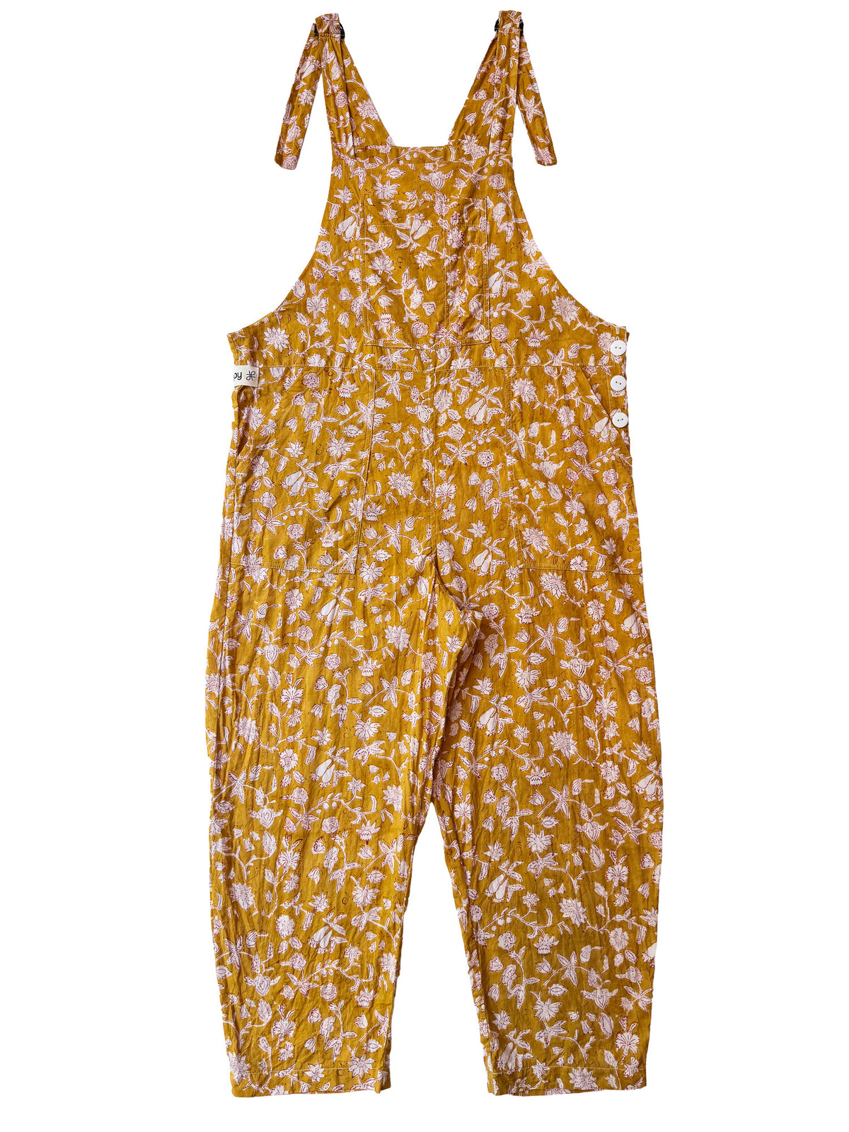 Golden Jaal Floral cotton overalls back view