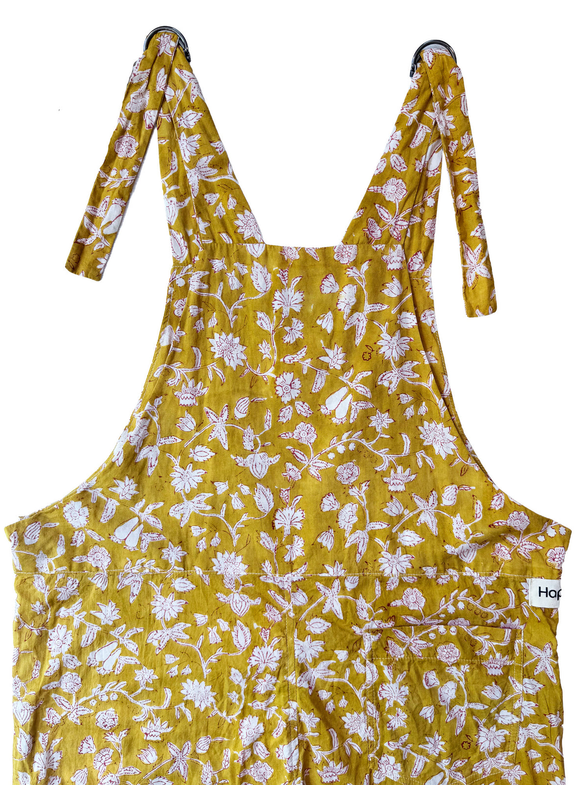 Golden Jaal Floral cotton overalls fabric print detail