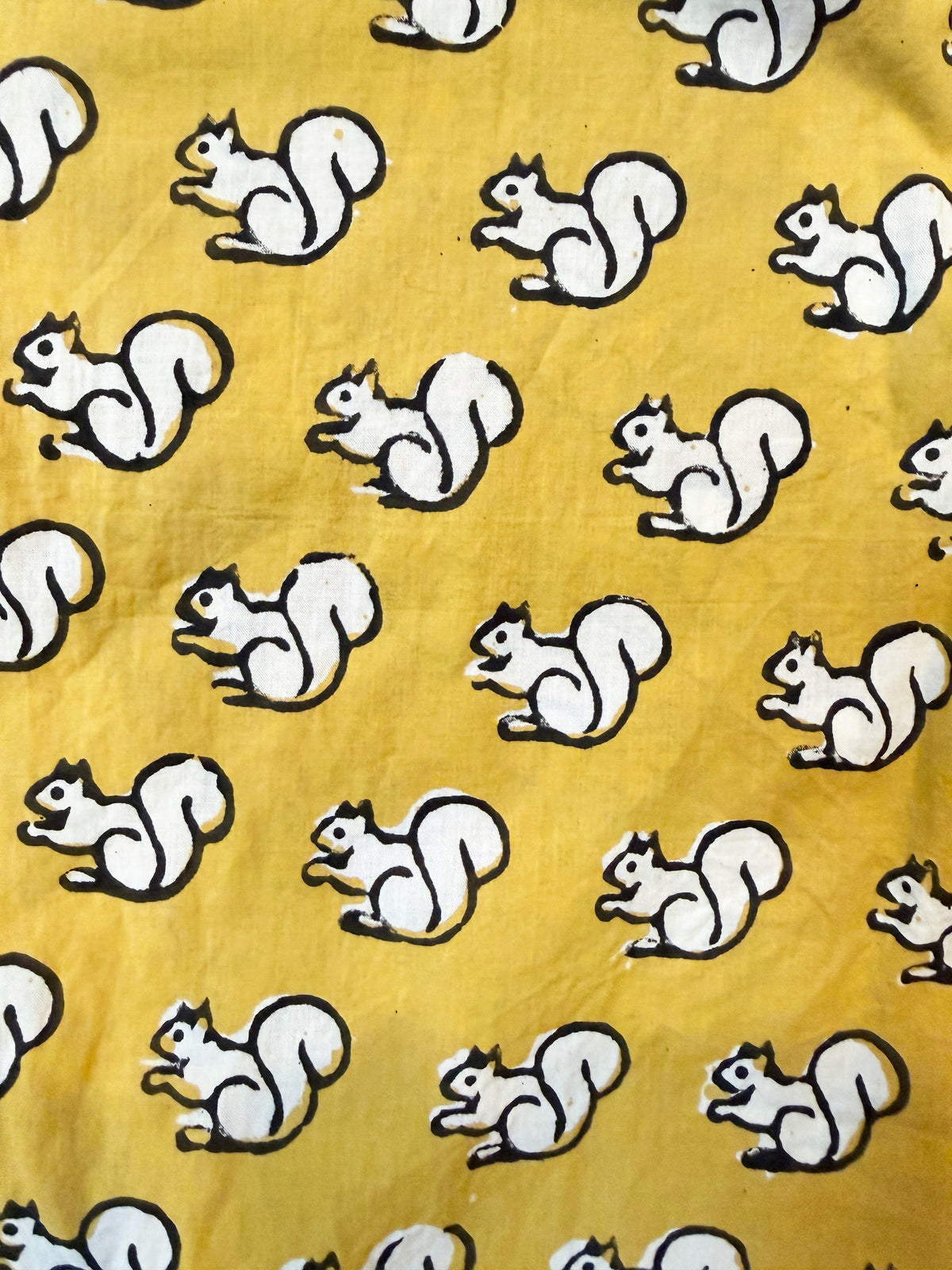 Yellow Squirrel cotton overalls side view